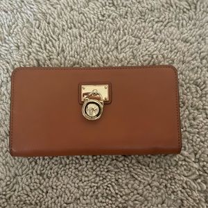 Michael Kors Accessories | Caramel Leather Hamilton Zip Around Wallet, Brown